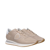 Philippe Model Beige Leather Low Top Sneakers